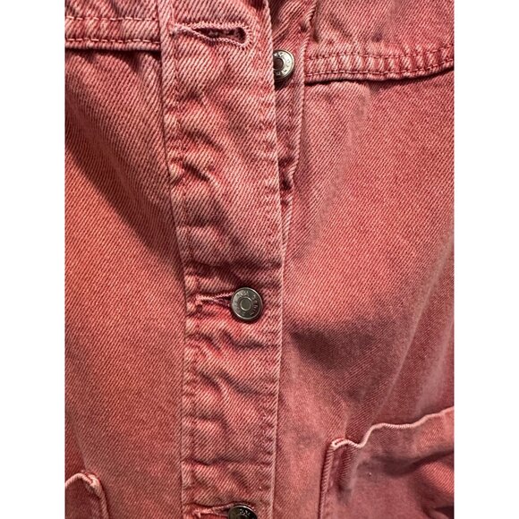 Zara Dusty Pink Washed Denim Oversized Jacket Women’s Size S NWT - Picture 5 of 8